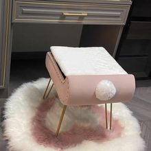 可储物梳妆凳子化妆凳轻奢梳妆台化妆椅子卧室仙女生实木网红矮凳