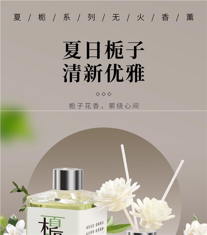 Tea-scented aromatherapy for home use in the bedroom, long-lasting fragrance, odor eliminator, gardenia freshener, bathroom perfume, toilet deodorizer