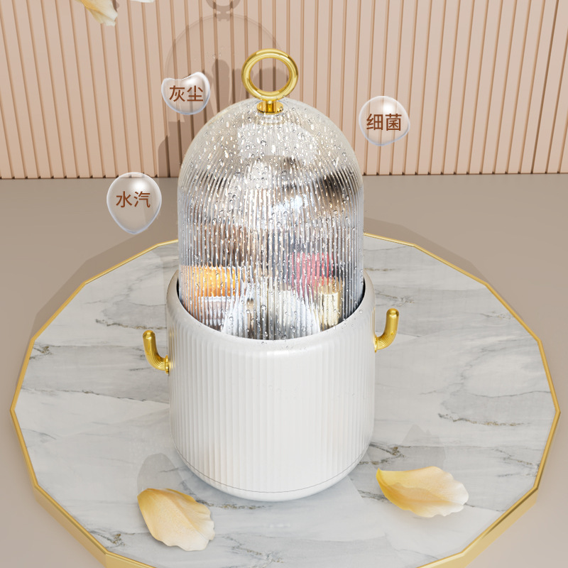 Makeup Brush Storage Tube Dustproof Rotating Divided Makeup Table Storage Box Lipstick Makeup Brush Cosmetics Shelf 