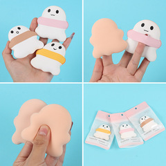 Hydrophilic non-latex air cushion puff, cute cartoon snowman puff, wet and dry use, powder-free beauty tool