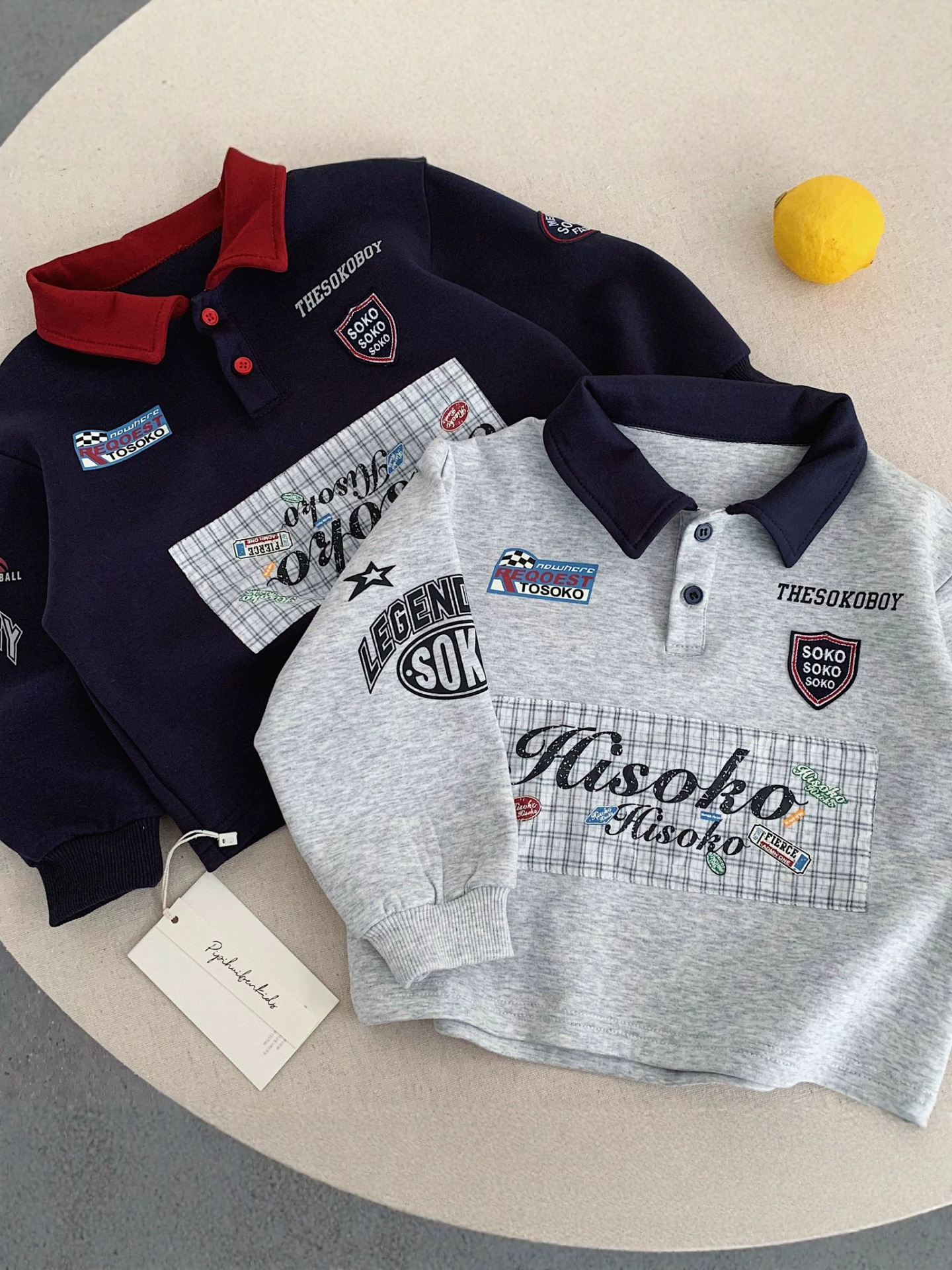 Children's POLO shirts, 2026 autumn collection, new styles for boys and girls, American retro POLO shirts, baby color-block long-sleeved shirts with a contrasting collar