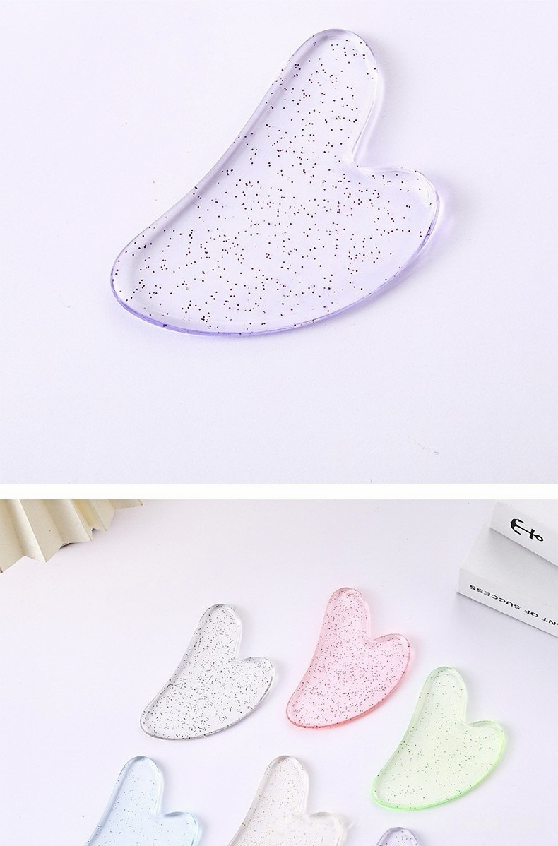 Heart Shaped Gua Sha Facial Massage Tool Resin Scraping Board for Face and Body Care specifications