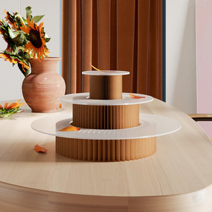 18 paper desktop shelf dessert shop folding display stand exhibition simple table decoration dessert tray cake stand
