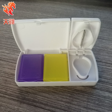 热销 厂家直销便携药盒方形带切片功能药盒随身切药器盒跨境供应