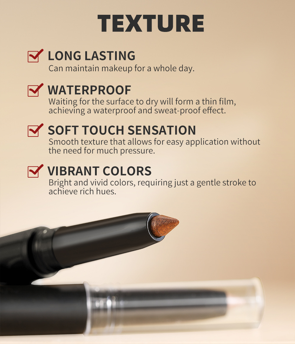 YOUNG VISION 6-color Eyeshadow Pen set: Pearlescent Rotating Eyeshadow stick for easy coloring, brightening and contouring Item Picture
