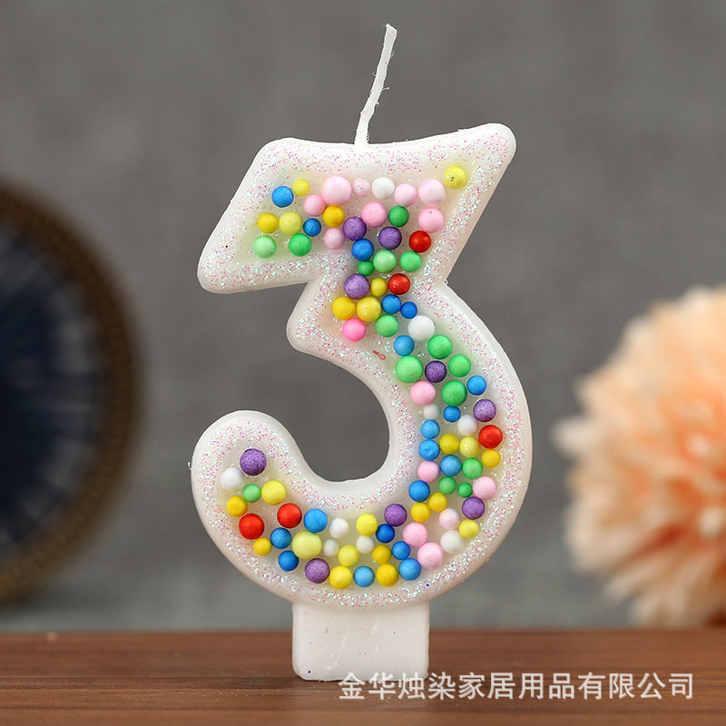 カラフルなボール誕生日キャンドルパーティーパーティーアマゾンホットセールクリエイティブデジタルキャンドルケーキデコレーションギフト|undefined