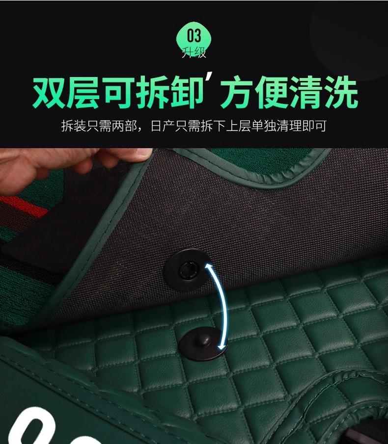 Covered Threshold Car Floor Mats, Double-layer Foot Mats, Shini Silk Colorful Bright Colorful Special Car-specific Fully Surrounded Floor Mats