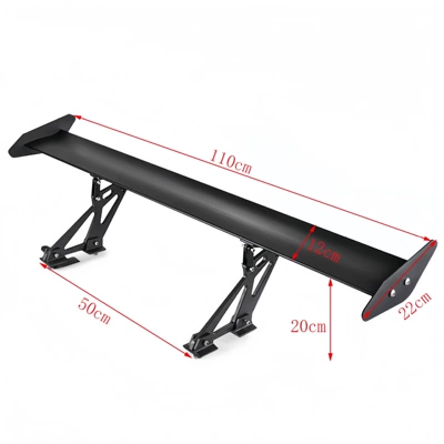 Cross-Border Hot-Selling Car Modification Rear Wing Aluminum Alloy Gt Spoiler for Two or Three-Box Vehicles, Perforated Sports Style, Universal (Fixed wind wing) - jg-125-2-single-layer-perforated-black