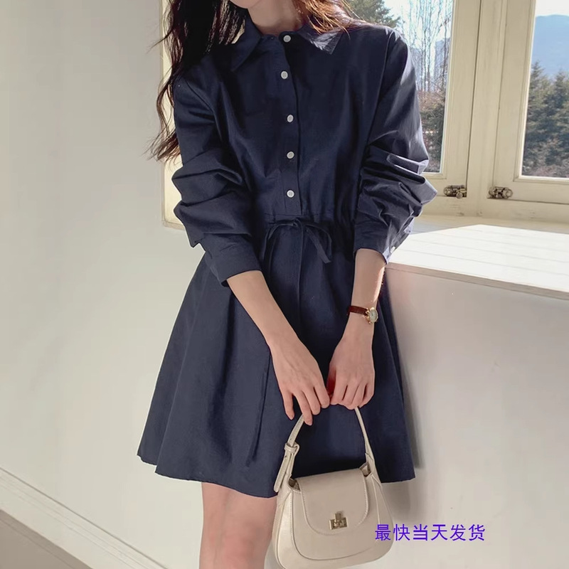 Sizes Have Been Updated and Are in Stock. Korean Commuter Drawstring Waist-Cinching Slimming Shirt Dress Sizes Have Been Updated and Are in Stock. Korean Commuter Drawstring Waist-Cinching Slimming Shirt Dress