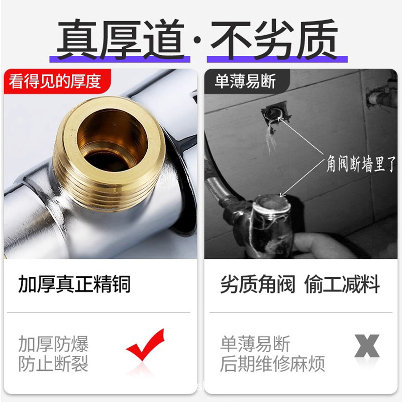 Copper triangle valve hot and cold water valve switch water…