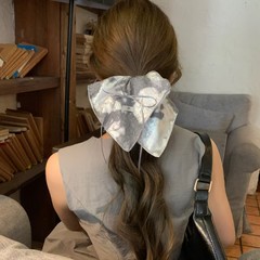 温柔百搭珠光细闪质感复古印花设计大肠圈女低马尾发绳扎头发皮筋