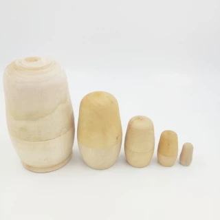 木质白胚套娃 DIY手绘5层俄罗斯套娃木制玩具木质工艺品