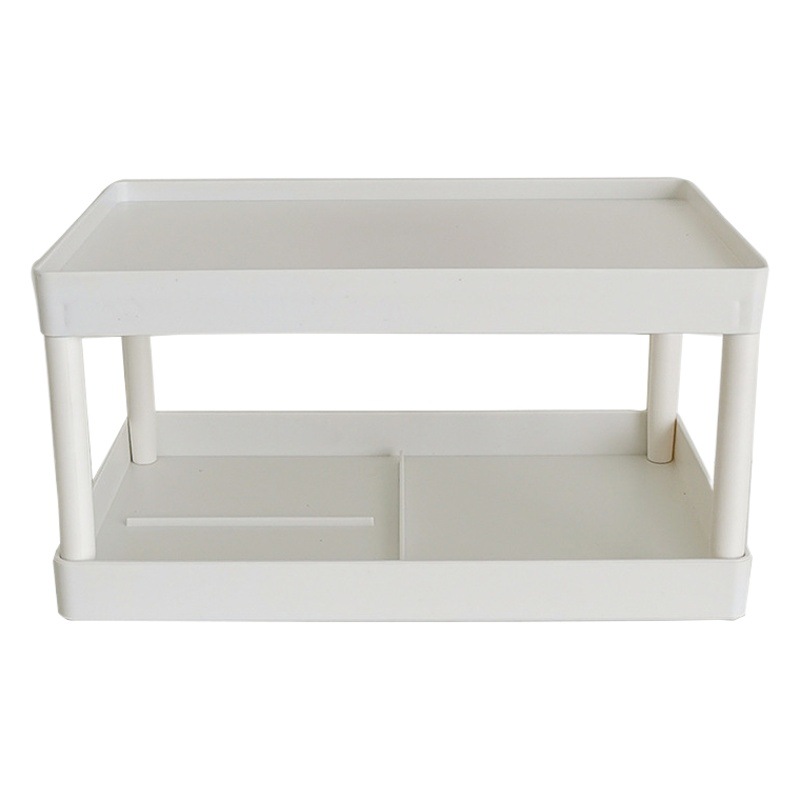 Estante de almacenamiento de escritorio de dos capas no impreso estante de almacenamiento dormitorio de estudiantes cosméticos papelería limpieza rack ins