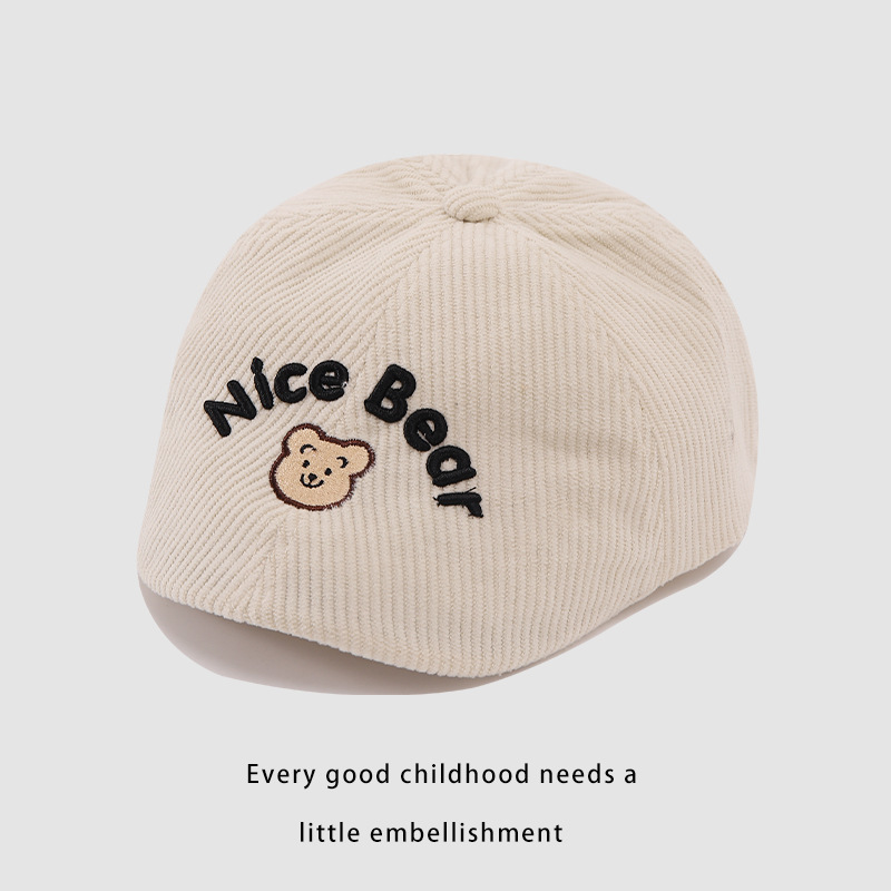 Bebés lindos, bebés de moda, boinas de oso, bebés para hombres y mujeres, super lindos, mechas de lámpara, gorras de lengua de acero, otoño y invierno
