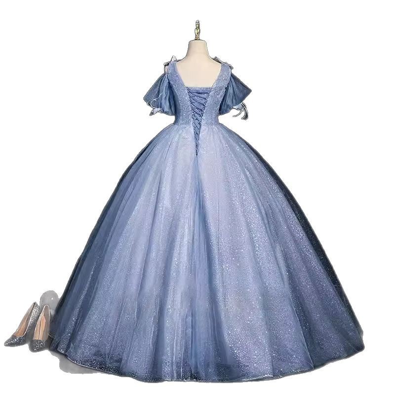 Nuevo vestido de noche de mago, mariposa tridimensional, lujo ligero, vestido de noche de banquete de alta gama, vestido de noche de temperamento de anfitrión de cumpleaños