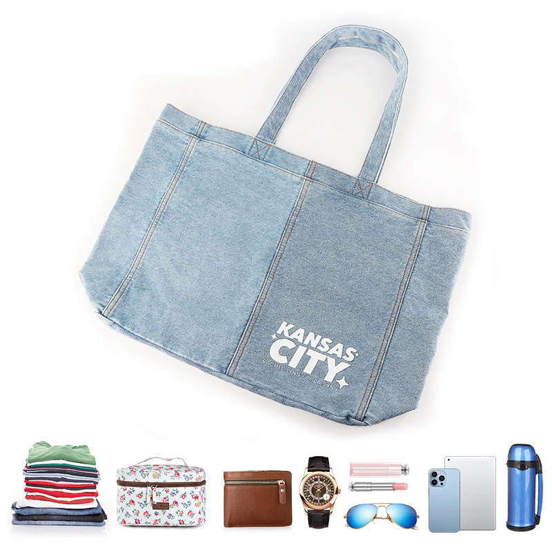 (Cross-border trading), Japanese denim trend linen bag, capacious storage system, one-shoulder bag, shopping bag, custom-made, high-end