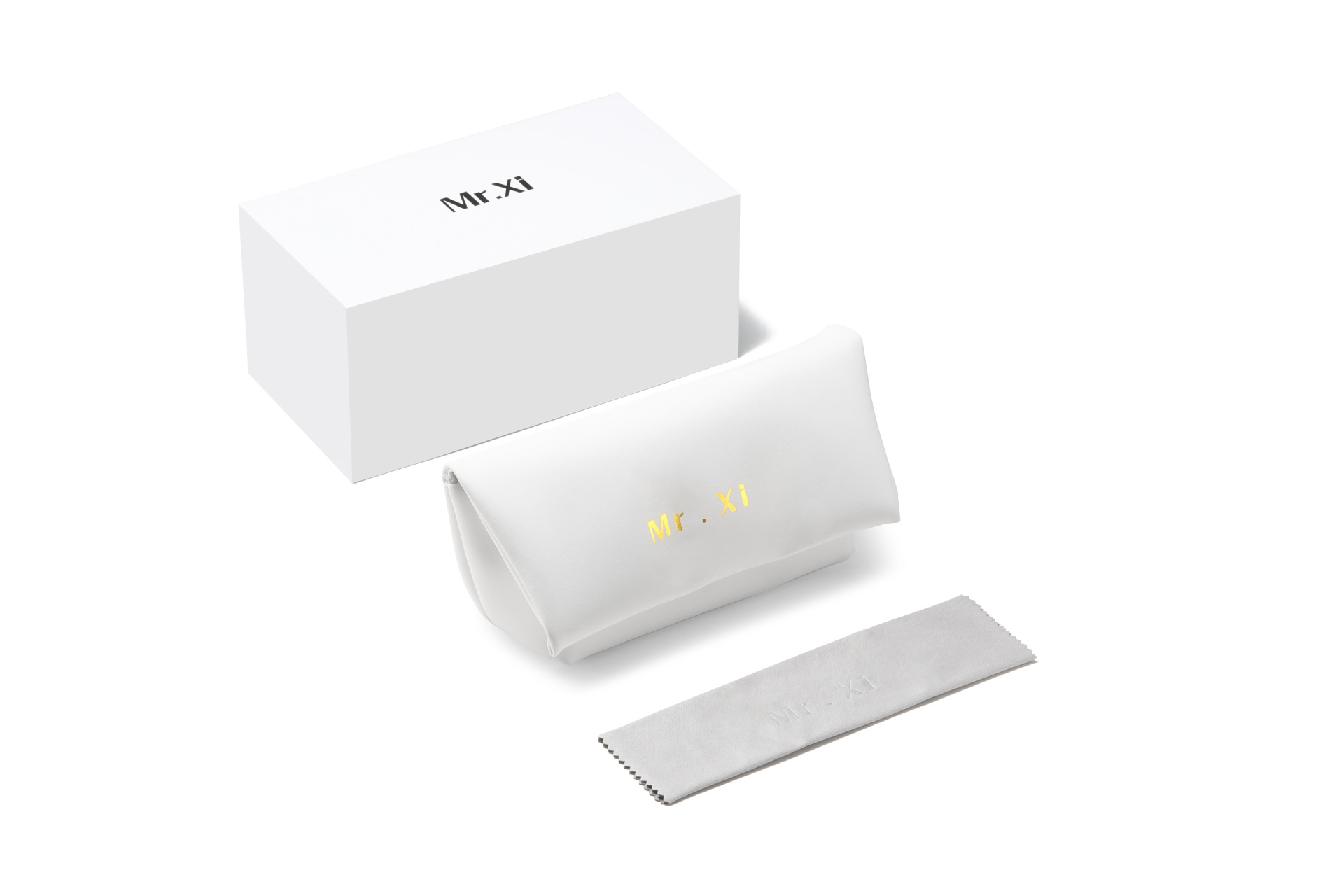 De una sola pieza de entrega caja de gafas de doble cara PU de cuero de color claro gafas de sol de moda anti-azul caja de gafas de luz se puede utilizar como LOGO