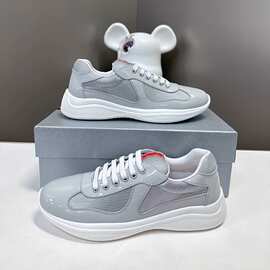 P 家经典休闲运动男鞋高端牛皮拼接网布透气情侣鞋百搭款外贸潮鞋