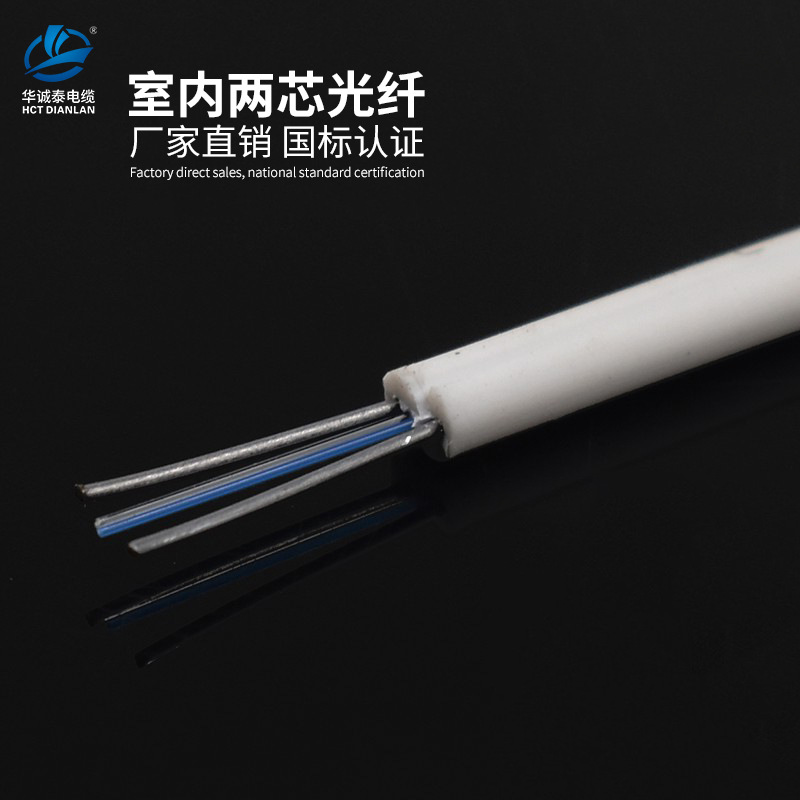 2芯皮纤 电信级室内千兆光纤带双钢丝跳线入户光缆延长线国标抗折