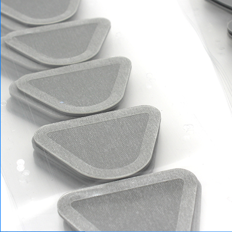 灰色雾面无味带PTE防滑硅橡胶脚垫防刮背胶模切加工冲形减震