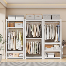 简易衣柜多层出租房用铁艺卧室家用组装置物架落地挂衣架收纳货架