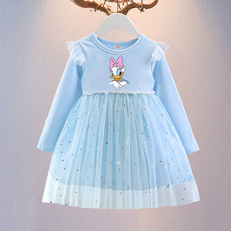 Cross-Border Kidsren's Clothing Girls' Dresses Spring & Fall Kidsren's Tutu Skirts Princess Skirts Super Fairy Minnie Mouse Skirts Gauze Skirts