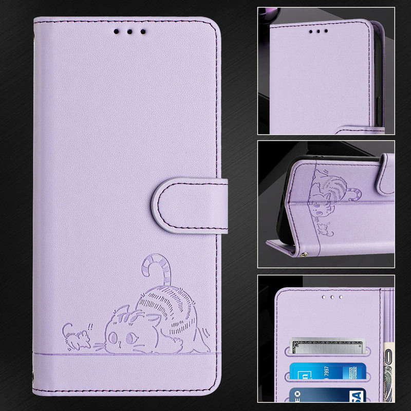 Kitty Embossed Cartoon Flip Cover Card Holder Wallet Leather Case for Tcl 50Xe Phone Case Tcl403 Protective Case Kitty Embossed Cartoon Flip Cover Card Holder Wallet Leather Case for Tcl 50Xe Phone Case Tcl403 Protective Case