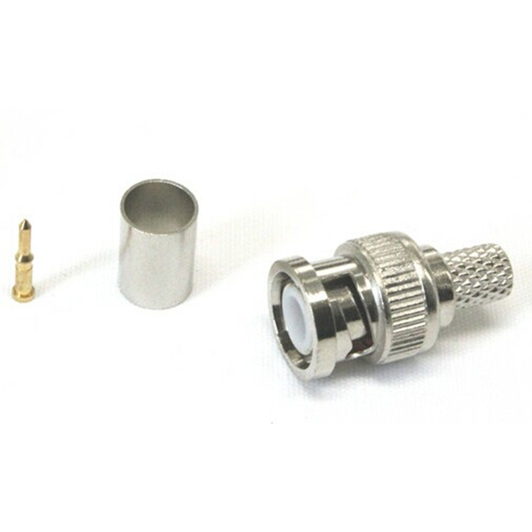 厂家冷压BNC头  压接三件套 RG58 RG59 RG60 Connector 视频插头