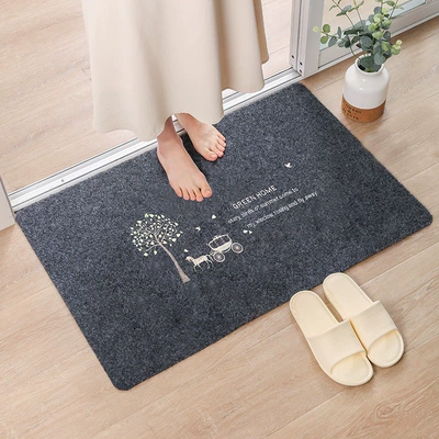 Avtomobil döşəmə paspasları — the Entrance Floor Mats Set - embroidered-gray-carriage-4060cm