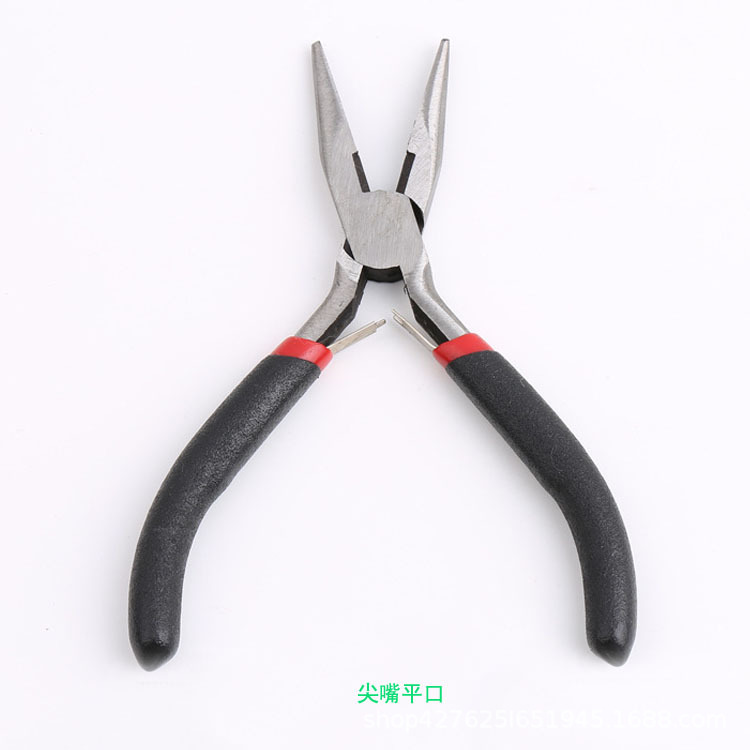 尖嘴钳有齿钳 黑柄斜嘴钳 饰品钳 迷你饰品加工工具 DIY饰品配件