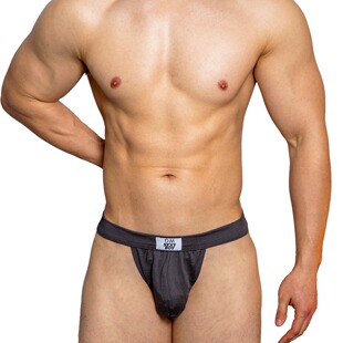 D.M men's underwear letter sexy low waist solid color mesh breathable silky thong fun sports Single T pants summer