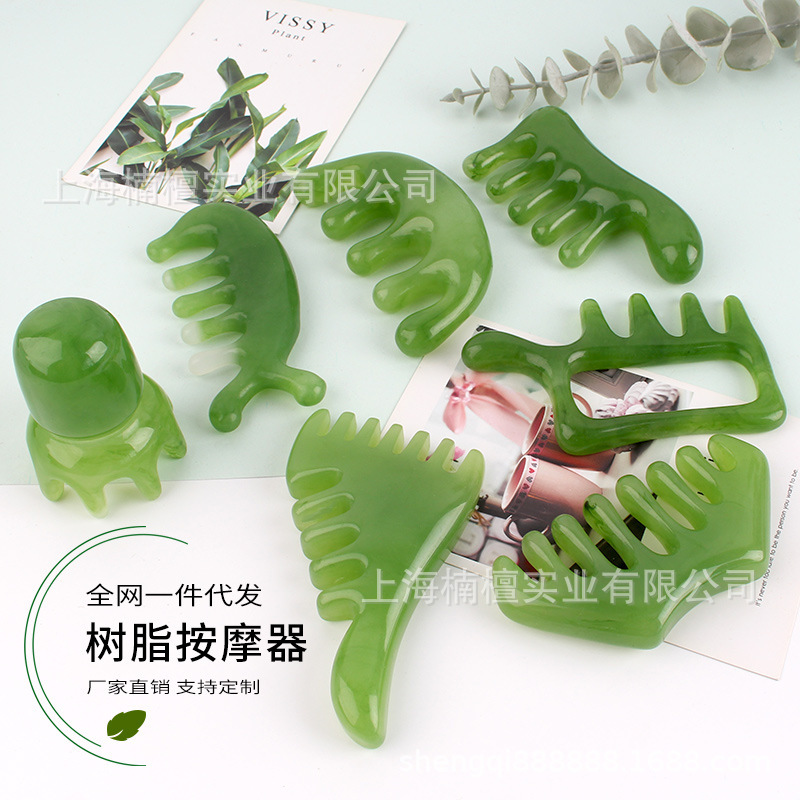 Massage Comb Head Scraping Comb Resin Meridian Comb Wholesale Five-Claw Comb Massager Beauty Tendon Pulling Tool