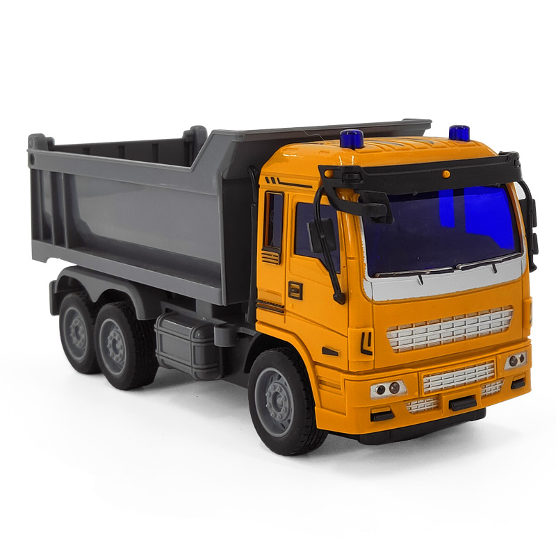 Excavadora de control remoto de 4 vías para niños camión volquete de transporte de ingeniería de juguete Protección contra incendios de 7 vías con un solo clic escalera de rociado de agua rescate