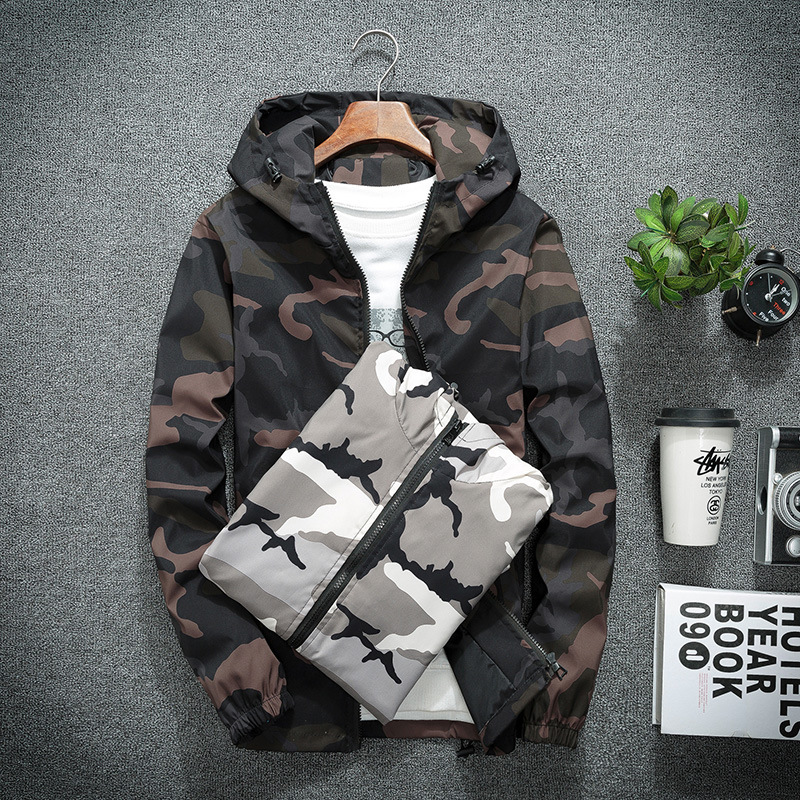 New Camouflage Jacket Coat plus size Korean Trendy Reflective Coat Men's Spring and Autumn Baseball Suit
