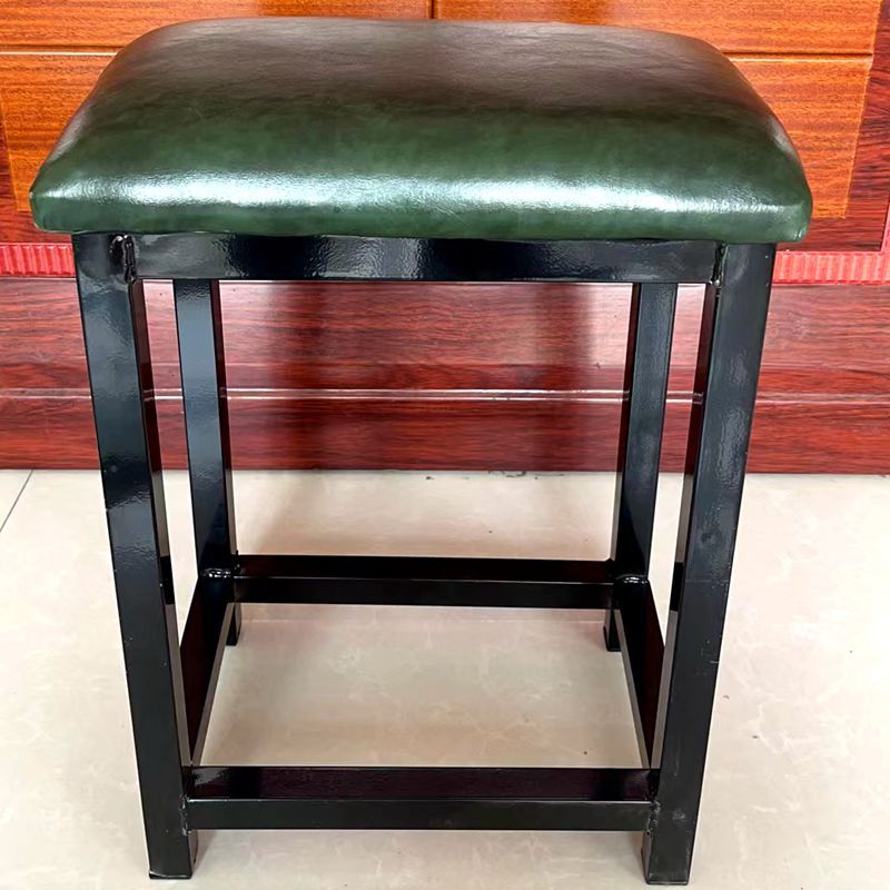 Taburete de taller al por mayor, línea de montaje de fábrica, taburete de trabajo, taburete cuadrado pequeño de acero y madera, taburete de hierro de comida rápida, oro de entrenamiento