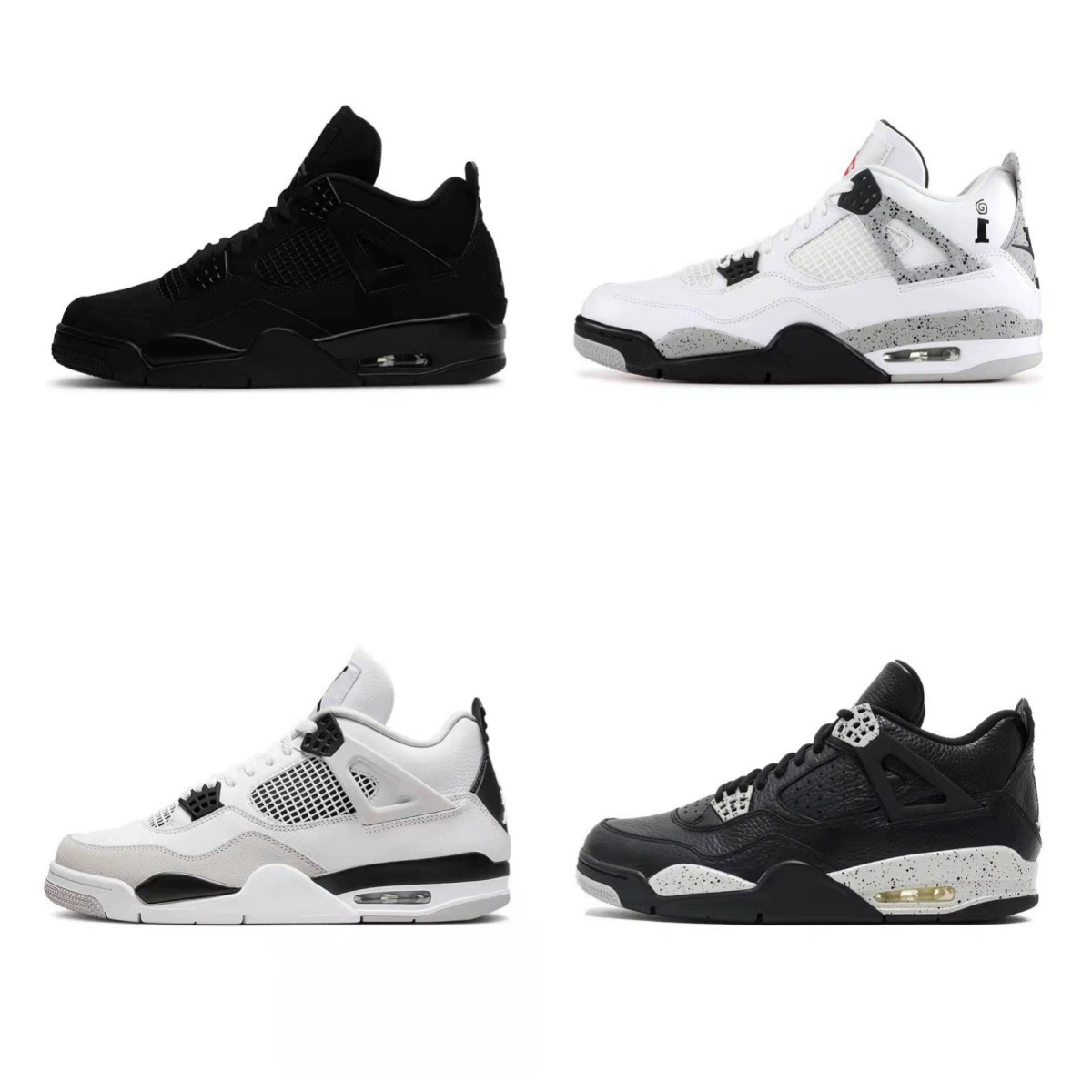 Обувная фабрика Путянь напрямую поставила aj4 электрическую мать желтая черная красная белая кошка белый Oreo черная кошка Джо 4 мужские и женские баскетбольные кроссовки