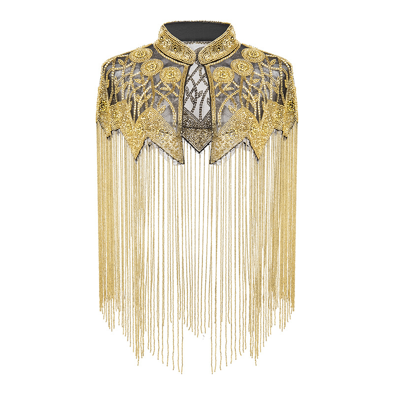 Fringe Shawl European and American High-end Banquet Ball Handmade Beaded Sequins All-match Evening Dress Shawl Amazon Cross-border