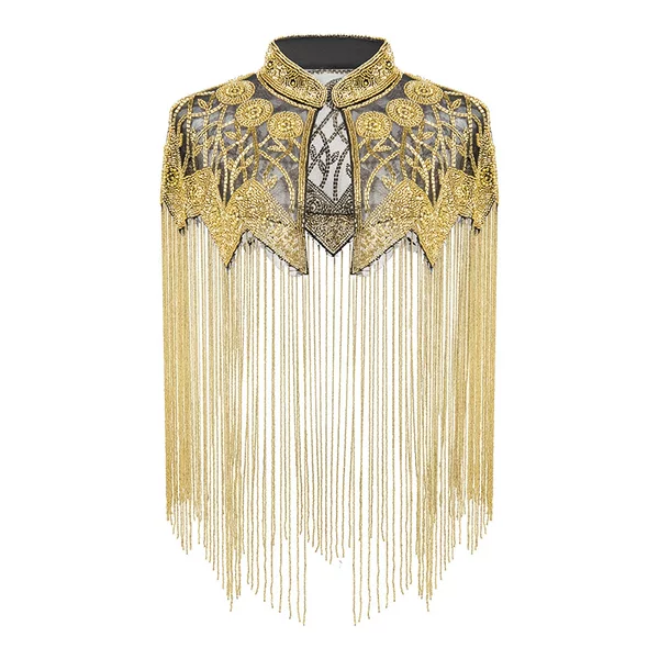 Fringe Shawl European and American High-end Banquet Ball Handmade Beaded Sequins All-match Evening Dress Shawl Amazon Cross-border