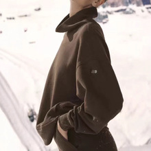 2025秋季气质韩版绒衫女装套头宽松型女式卫衣高领外套上衣秋冬款