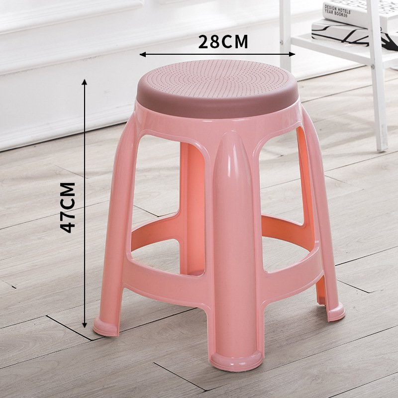 Taburetes de plástico sala de estar doméstica gruesa taburetes de mesa de comedor para adultos taburetes económicos sillas de goma fabricantes taburetes altos idea simple