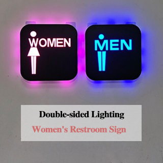洗手间led发光灯标识商场创意WC男女卫生间指示灯导向牌厕所区域