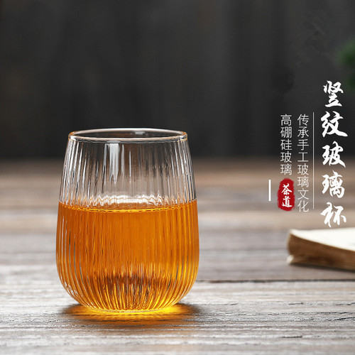 Single-layer hammered finish heat-resistant whiskey glass cup single-layer flower tea cup gift set affordable promotional clear water cup