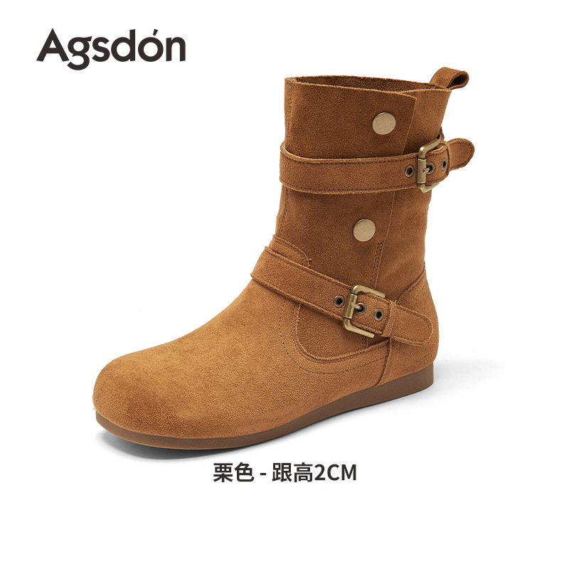 2026 botas cortas de caída de nuevo estilo de caída de león Denmeillard botas Martin botas de suelo de desecho de viento botas occidentales