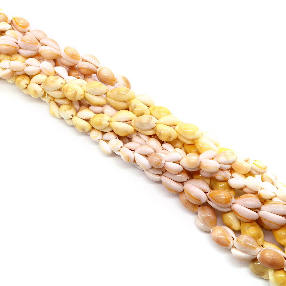 Venta caliente de perlas naturales de concha pulidas con agujero recto, accesorios DIY para collar o pulsera