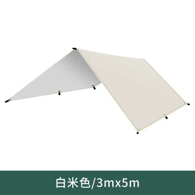 Avtomobil yan çətirləri | Canopy Camping Equipment Camping - off-white-single-piece-35-with-rope-3-8-people