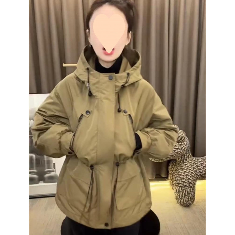欧货2025春季新款夹棉工装风衣外套女韩版宽松收腰显瘦拉链冲锋衣|undefined