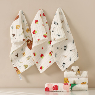 Newborn baby towel wholesale cotton 6 layer gauze baby small square towel children's towel cotton a soft absorbent