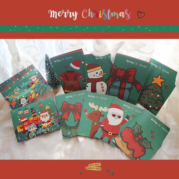 suit seal stickers hot envelope Christmas creative card red and green blessing card foreign trade Amazon greeting card vintage