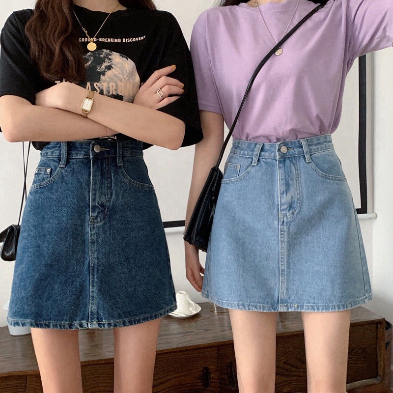 ins牛仔半身裙女夏季新款韩版高腰显瘦a字包臀裙小个子百搭短裙潮