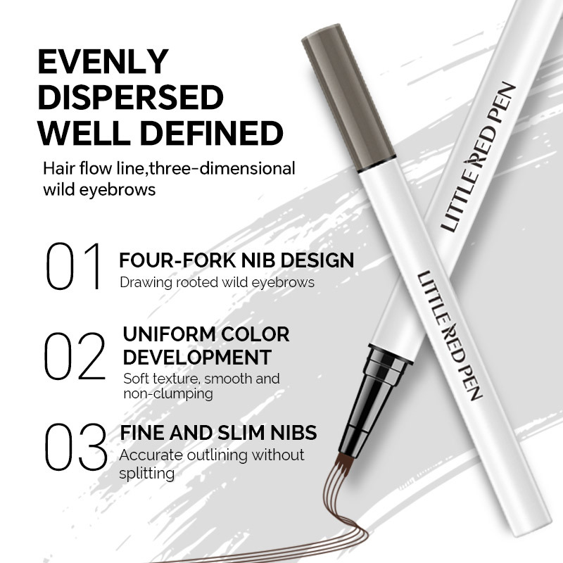 PAGE VINE transfronterizo especial para lápiz de cejas de cuatro puntas impermeable, crema de cejas sin mareo, maquillaje de cejas salvajes de núcleo duro
